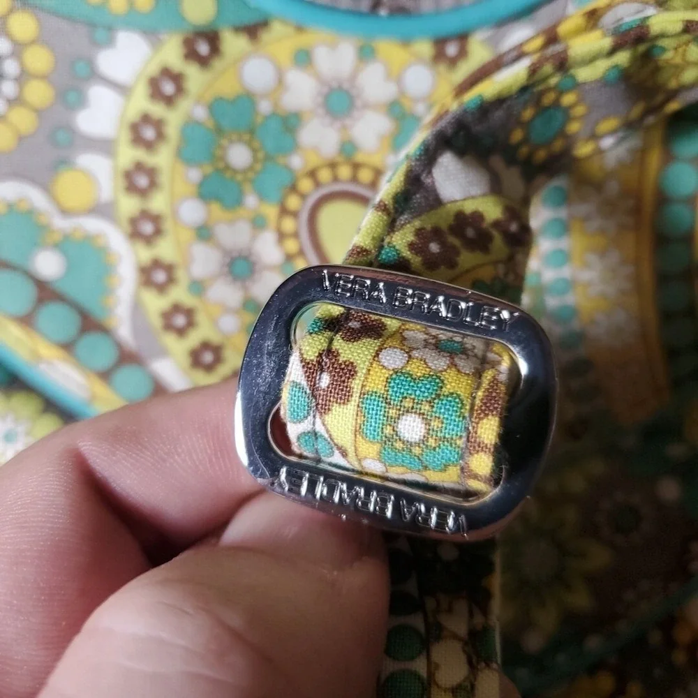 Vera Bradley Medium Crossbody Bag‎ Women Blue Yellow Sun Valley Paisley Floral